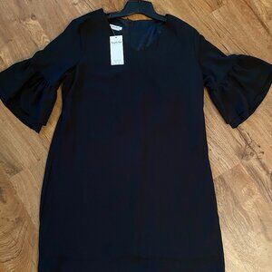 Simple Fun Women's Womens Little Black Ruffle Sleeve Dress